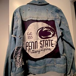 PENN STATE DENIM JACKET W/ BANDANA PATCHES